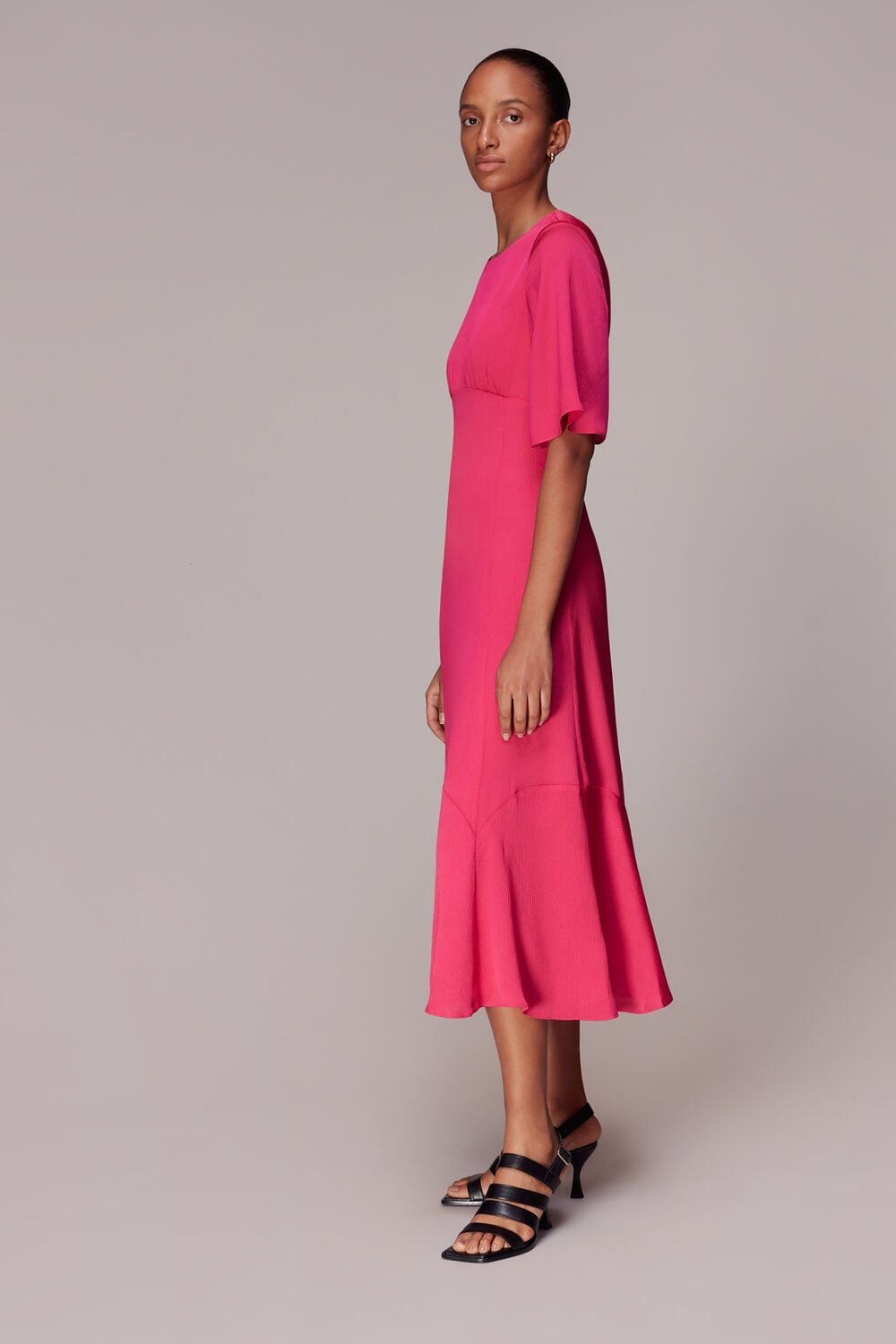 Pink Alana Satin Cut Out Dress